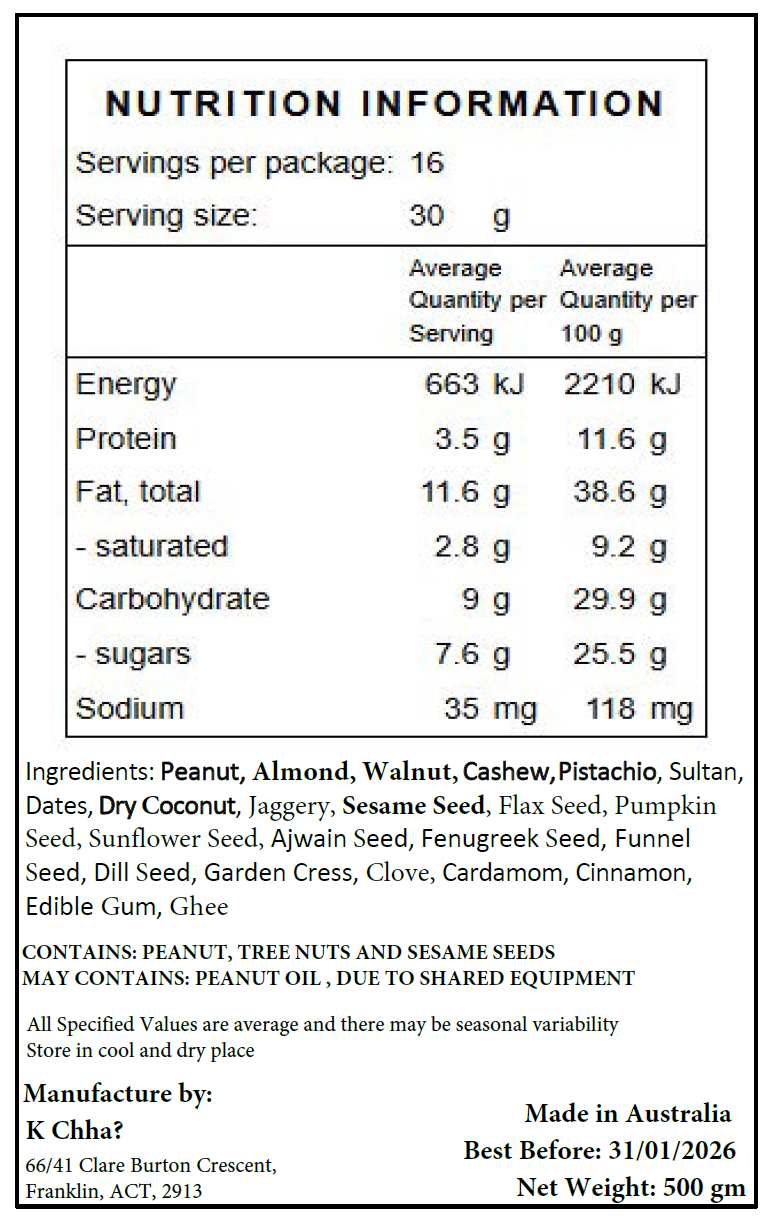 Nuts ko Laddu - 500gm