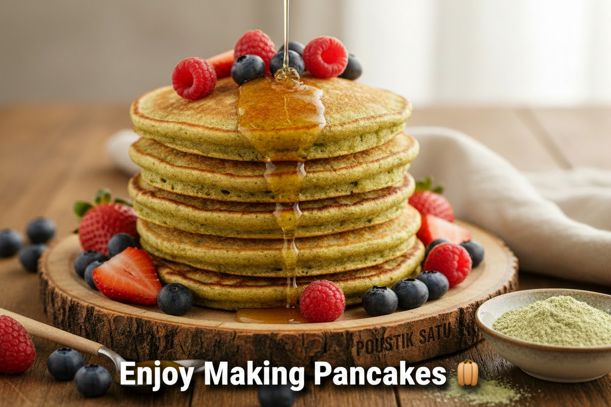 Enjoy making healthy pancakes with Poustik Satu